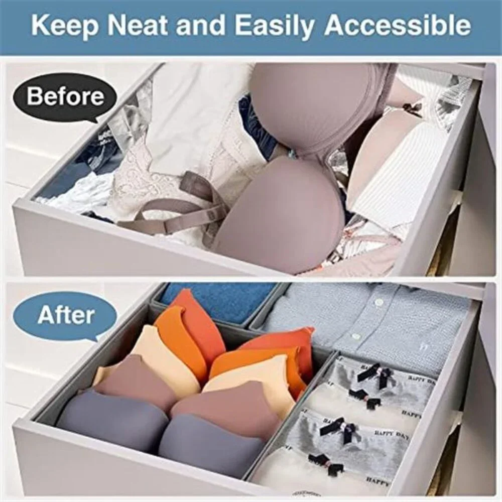 Drawer Organizer Set 8 Pack Closet Storage Foldable Clothes Socks Scarves Ties